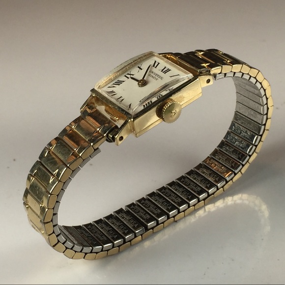 Vintage 14K Universal Geneve Tank Wristwatch, Works - Picture 3 of 12